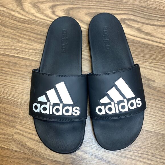 Adidas Adilette Comfort Slides Mens Size 11 Sandal Slippers GY1945 Black White main image 7